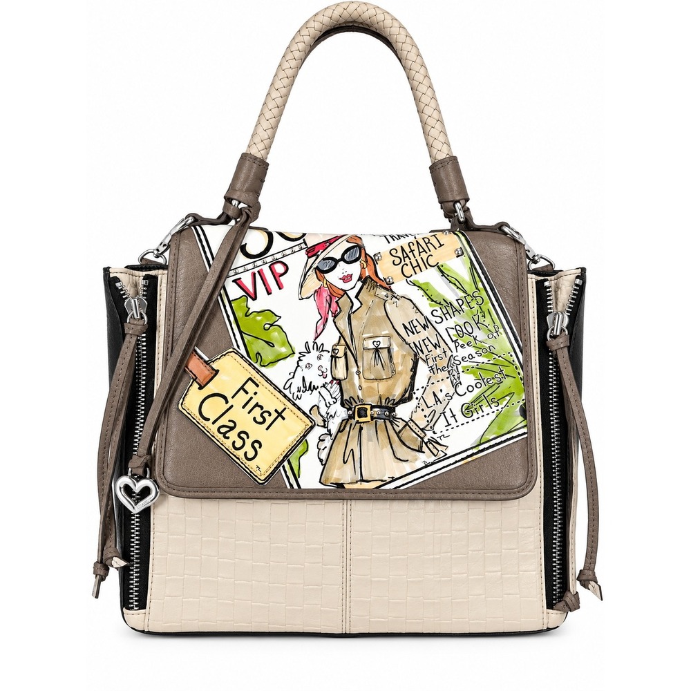Brighton Safari Chic Tom Clancy Leather Handbag Multi Color F115066 Crossbody